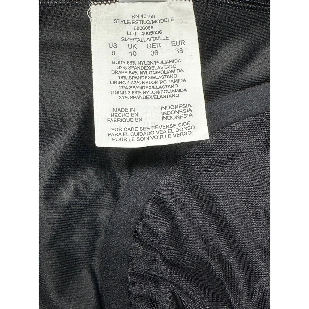 Magicsuit by Miraclesuit Womens Black Wrap Front One Piece Swimsuit Size 8
